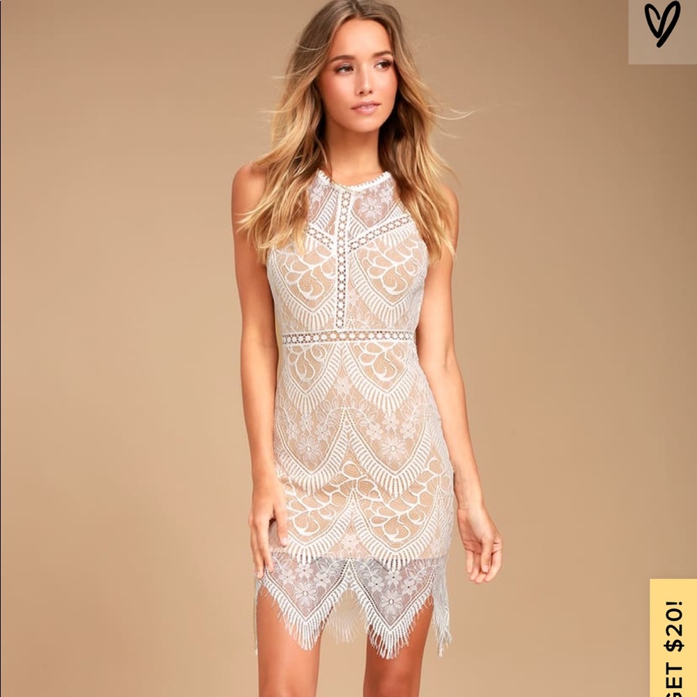 Serious Love White Lace Bodycon Dress